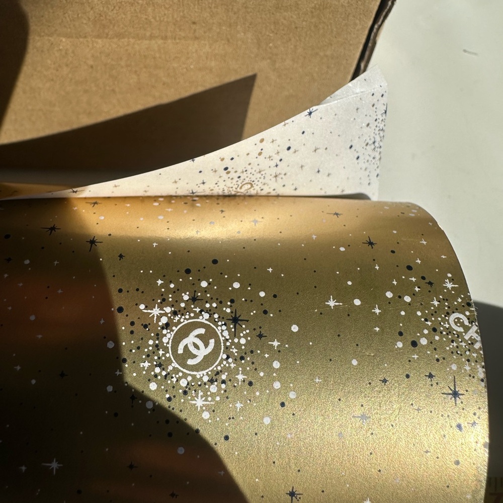 Chanel Gold Starry Gift Wrap 2023 Holiday Wrapping Paper